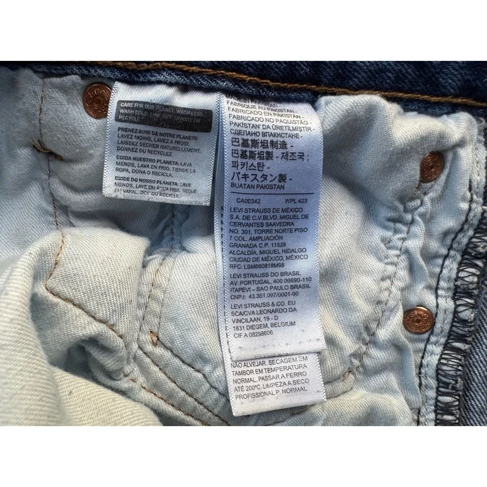 Levis 501 Original Vintage Style Blue Denim Button Fly Jeans 27‎ x32 Boyfriend - Picture 2 of 10
